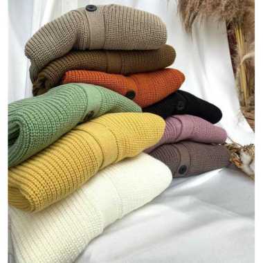 [ Rajut 7 Get ] Malika Cardy Outer / Kardigan Rajut Oversize / Cardi Rajut Kancing 3 / Cardigan Raju