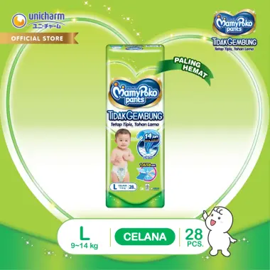 Promo Harga Mamy Poko Pants Xtra Kering Slim Tidak Gembung L28 28 pcs - Blibli