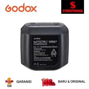 Godox WB87 Battery for AD600BM AD600B AD600 SLB60W SLB60 Baterai WB-87 hitam