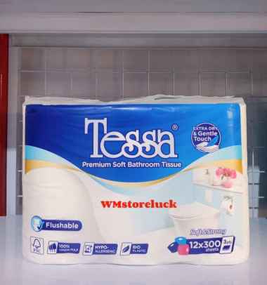 Tissue Tessa 12 Roll 300 Sheet 3 Ply / Tissue Toilet Tessa Gulung 12Roll
