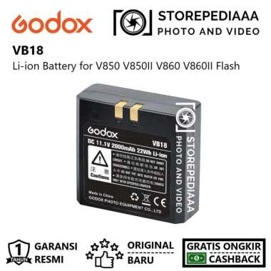 Godox VB18 Battery for V850 V850II V860 V860II Flash Baterai VB-18 hitam
