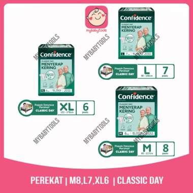 CONFIDENCE ADULT DIAPERS CLASSIC DAY NIGHT M8 L7 XL6 POPOK DEWASA = NIGHT M8
