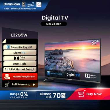 Changhong 32 Inch Digital LED TV (L32G5W) HD TV-HDMI-USB Movie