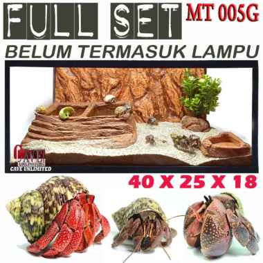 MT005G FULLSET KANDANG AQUARIUM KELOMANG KEONG UMANG KUMANG POMPONGAN TERRARIUM ENCLOSURE HERMIT CRA