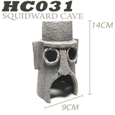 HC031 HIDINGCAVE PLACES SQUIDWARD ACTION FIGURE HIDDING CAVE RUMAH TEMPAT SEMBUNYI REPTILE GECKO BD