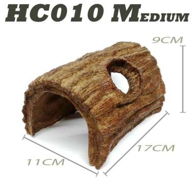 HC037 HIDING CAVE TREE LOG BATANG POHON KAYU TEMPAT SEMBUNYI REPTILE KURA KURA DARAT TORTOISE SULCAT