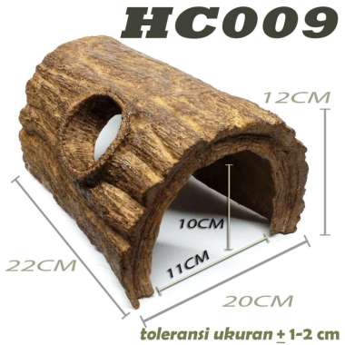 HC037 HIDING CAVE TREE LOG BATANG POHON KAYU TEMPAT SEMBUNYI REPTILE KURA KURA DARAT TORTOISE SULCAT