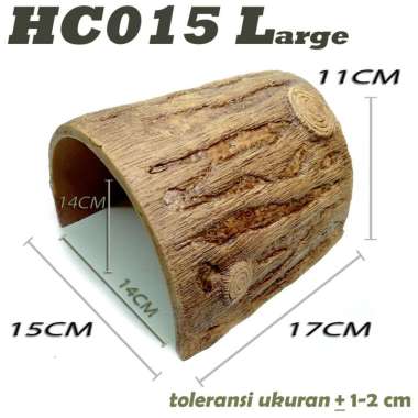 HC037 HIDING CAVE TREE LOG BATANG POHON KAYU TEMPAT SEMBUNYI REPTILE KURA KURA DARAT TORTOISE SULCAT
