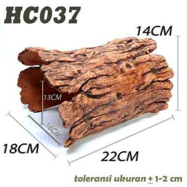 HC037 HIDING CAVE TREE LOG BATANG POHON KAYU TEMPAT SEMBUNYI REPTILE KURA KURA DARAT TORTOISE SULCAT