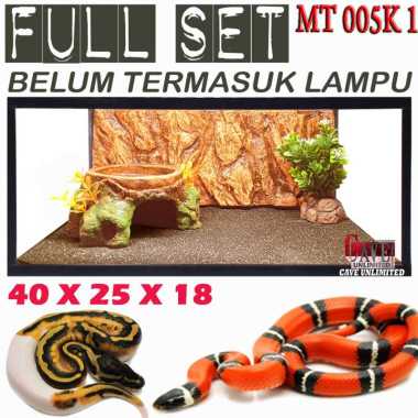 MT005K FULLSET PAKET KANDANG ULAR BALLPHYTON CORNSNAKE MILKSNAKE SNAKE TERRARIUM ULAR KANDANG AKUARI