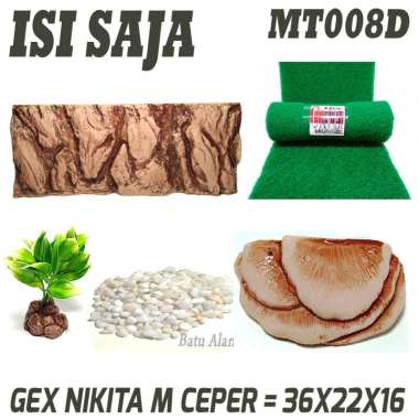 MT008D KANDANG FULL SET REPTILIA TERRARIUM PACMAN AMPHIBI KATAK KODOK CROCODILE SKINK TERRARIUM AQUA