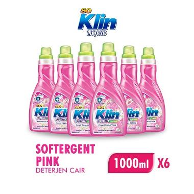 Promo Harga So Klin Liquid Detergent + Softergent Pink 1000 ml - Blibli