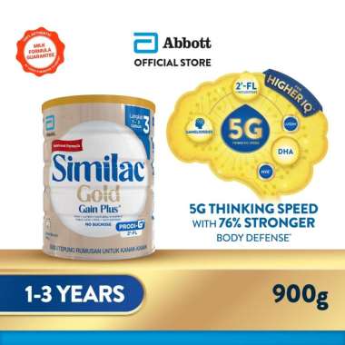 Abbott Similac Gold Gain Plus Step 3 Growing Up Milk for Faster Learning BIB Tin 900g