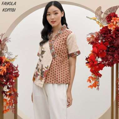 Evercloth Fayola Blouse Wanita Atasan Wanita Atasan Wanita Blouse Batik Jumbo