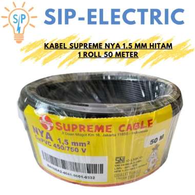 KABEL SUPREME NYA 1.5 MM HITAM (1 ROLL 50 METER) / SUPREME NYA 1,5 MM