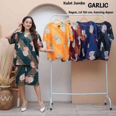 SETELAN KULOT JUMBO CELANA PENDEK DEDAUN XXXL multiwarna