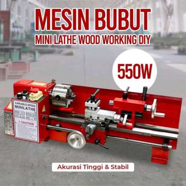 STEEL CJ0618 Mesin Bubut Mini Lathe Wood Metalworking DIY 550 Watt