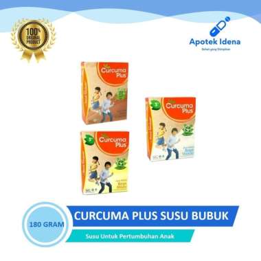 CURCUMA PLUS SUSU BUBUK EKSTRAK TEMULAWAK Rasa Vanila Coklat Dan Madu 180 G Vanila