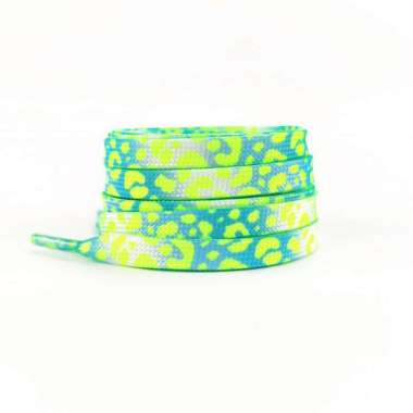 Tali Sepatu Motif Macan Tutul Shoelace Leopard Pattern Blue White