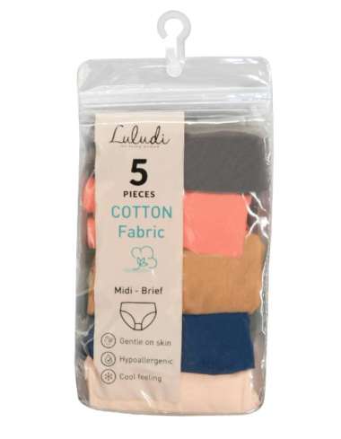 Luludi Saver Pack Panty LP 64000C - Cotton Fabric - Midi Brief LL mix