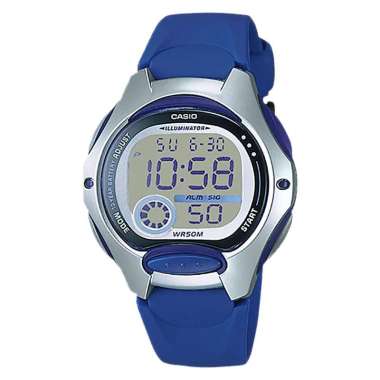 Jam Tangan Wanita Casio General LW-200-4BVDF Digital Dial Pink Resin Band Biru