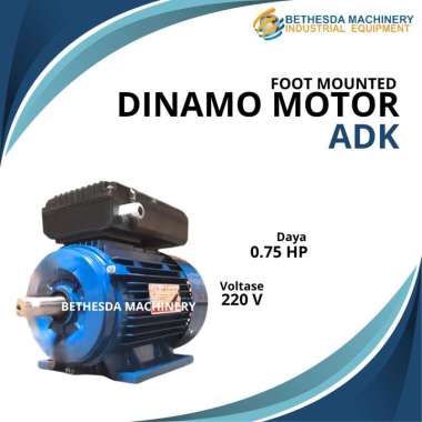 Mesin Dinamo Motor BIRU 0.75 Hp ADK Motor Electro 550 Watt - Dinamo Listrik 4 POLE 1500 RPM