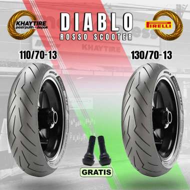 SEPASANG Ban Motor YAMAHA NMAX // PIRELLI ROSSO SCOOTER 110/70-13 & 130/70-13 Tubeless