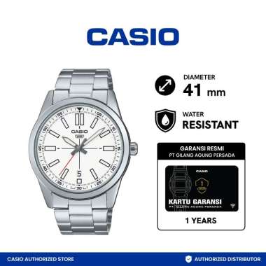 Casio MTP-VD02D - 1E - 2E - 5E - 7E Jam Tangan Pria Analog MTP-VD02D Silver Stainless Putih