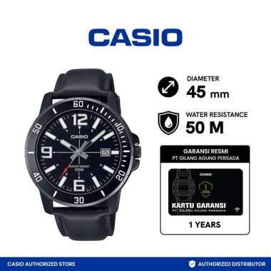 CASIO MTP-VD01BL-1BVUDF Jam Tangan Pria Analog Black Kulit
