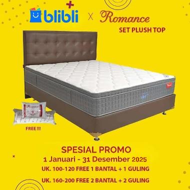 Romance Bonnel Plushtop Set Springbed [Full Set/ Divan Montana/ Sandaran Montana] (Free Bantal + Gul