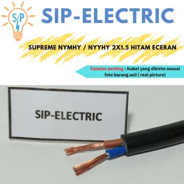KABEL SUPREME NYMHY NYYHY 2X1.5MM SERABUT HITAM 2X1,5 MM ECERAN