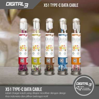 Kabel Data USB Type C Murah 1 Meter Fast Charging Cable Digital 3 Bali Design Batik Samsung
