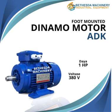 Motor Electro Mesin 1 Hp 1500 Rpm 750 Watt Foot Mounted 380 Volt ADK 4 Pole 1500 RPM