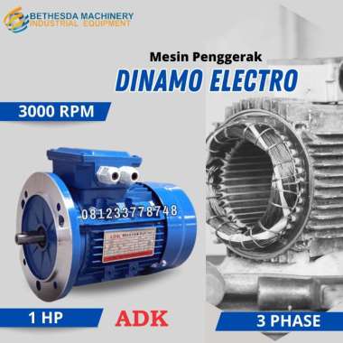 Mesin Motor Dinamo 1 Hp 2 Pole 750 Watt Foot Mounted 3 Phase ADK
