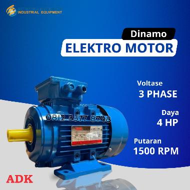 Dinamo Electro Motor 4 HP 3 Phase 3000 Watt 4 Pole 1500 RPM 50 Hz 100L2 Mesin dinamo listrik