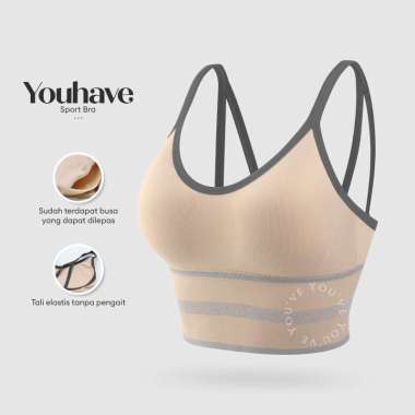 You’ve (YouHave) Bh Sport Bra Wanita Sport BH Sport Busa Tipis 100078 White