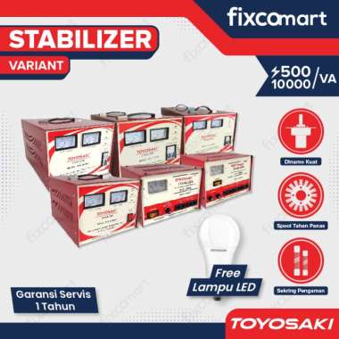 Toyosaki Stabilizer Stavol Listrik Stabiliser 500VA 1000VA 2000VA 3000VA 5000VA 10000VA 5000 VA