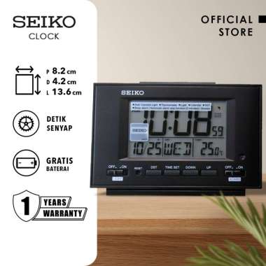 Jam Weker Beker Seiko Digital QHL075K All Feature Standing Original