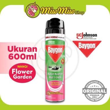Baygon Wangi Flower Garden (Aerosol Jumbo) Flower Garden 600 ml