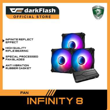 darkFlash INFINITY 8 A-RGB Fan [3 Fan] Hitam