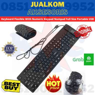 Keyboard Flexible With Numeric Keypad Numpad Full Size Portable USB