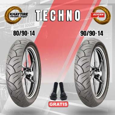 Sepasang Ban Motor Matic - ASPIRA MAXIO TECHNO 80/90 & 90/90 Ring 14 Tubeless
