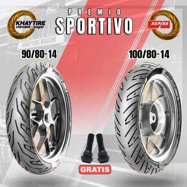 Sepasang Ban Motor Matic - ASPIRA PREMIO SPORTIVO 90/80 & 100/80 Ring 14 Tubeless
