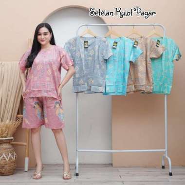 SETELAN KULOT CELANA PENDEK KEMBANG