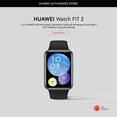 HUAWEI WATCH FIT 2 [ Layar 1.74”AMOLED ] Smart Fitness | Black