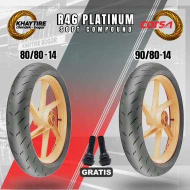 Sepasang Ban Motor Matic - CORSA R46 PLATINUM 80/80 & 90/80 Ring 14 Tubeless