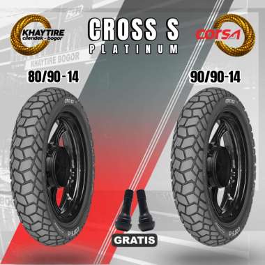 Sepasang Ban Motor Matic - CORSA CROSS S PLATINUM 80/90 & 90/90 Ring 14 Tubeless