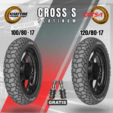 Sepasang Ban Motor Moge - CORSA CROSS S PLATINUM 100/80 & 120/80 Ring 17 Tubeless