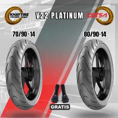 Sepasang Ban Motor Matic - CORSA V22 PLATINUM 70/90 & 80/90 Ring 14 Tubeless