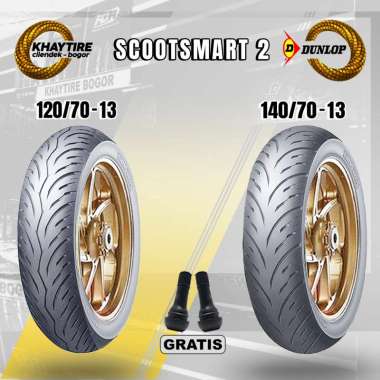 Sepasang Ban Motor YAMAHA NMAX - DUNLOP SCOOTSMART 120/70 & 140/70 Ring 13 Tubeless